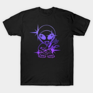 Rockstar Space Alien Guitarist - Purple Version T-Shirt